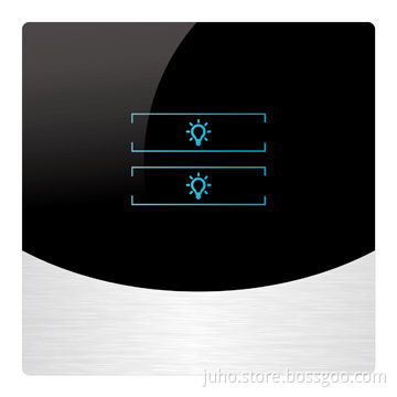 Touch Screen with 2 Gang LED Light Switch, New Crystal PG Touch Light Switch